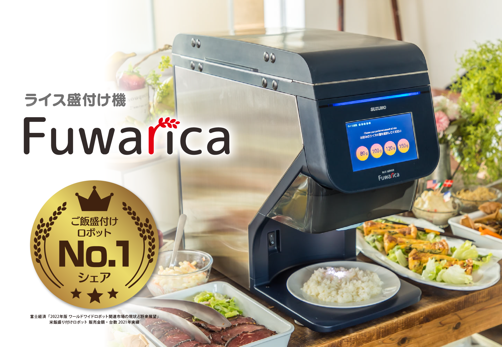 ご飯盛付けロボットFuwarica（ふわりか）シェアNo.1獲得のお知らせ